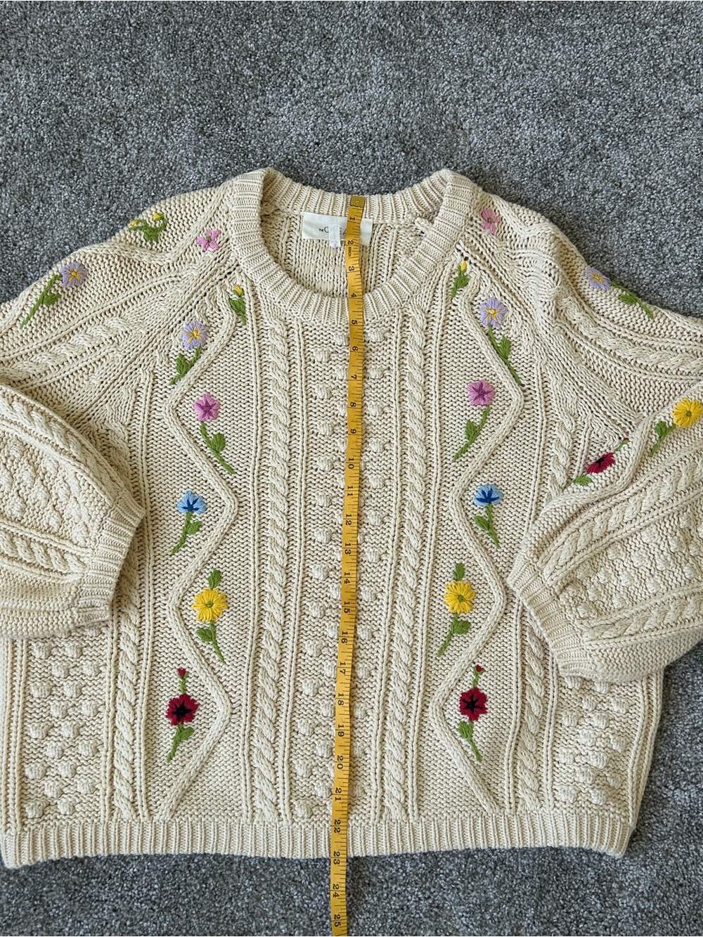 The Great Floral Cable Knit Sweater - Picture 6 of 9